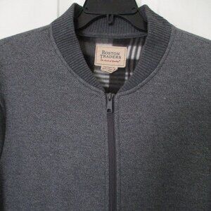Boston Traders Mens L/S Gray Knit Flannel Lined Full Zip Sweater NWOT - Size XL